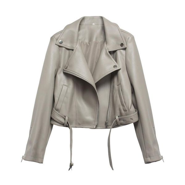 women's leather & faux korean women high waist slim short pu coat plus belt spring autumn casual motorcycle biker jacket female streetw, Black
women's leather & faux korean women high waist slim short pu coat plus belt spring autumn casual motorcycle biker jacket female streetw, Black