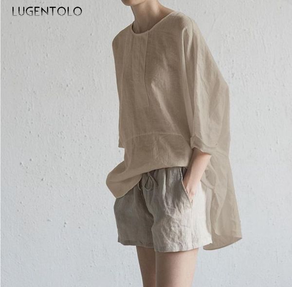 lugentolo japanese t-shirt women large size o-neck half sleeve vintage linen solid loose female casual t-shirts women's, White
lugentolo japanese t-shirt women large size o-neck half sleeve vintage linen solid loose female casual t-shirts women's, White