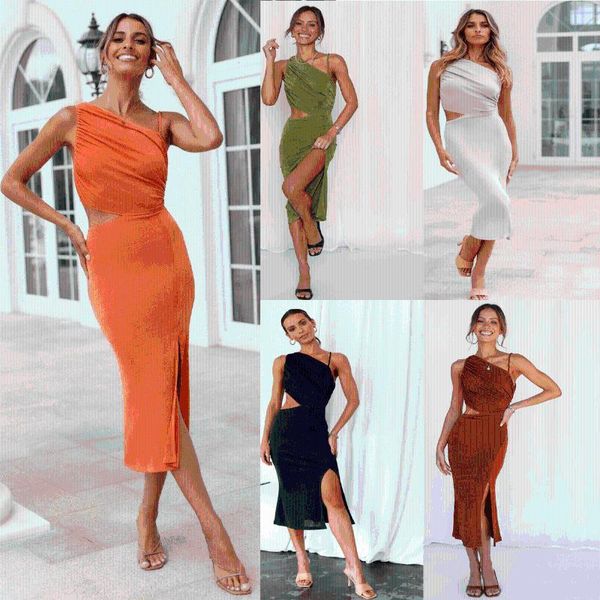 women's swimwear bathing suit cover up beach tunic long swimsuit cover-ups 2021 single shoulder strap dress pure color elastic knit sol, White;black 
women's swimwear bathing suit cover up beach tunic long swimsuit cover-ups 2021 single shoulder strap dress pure color elastic knit sol, White;black