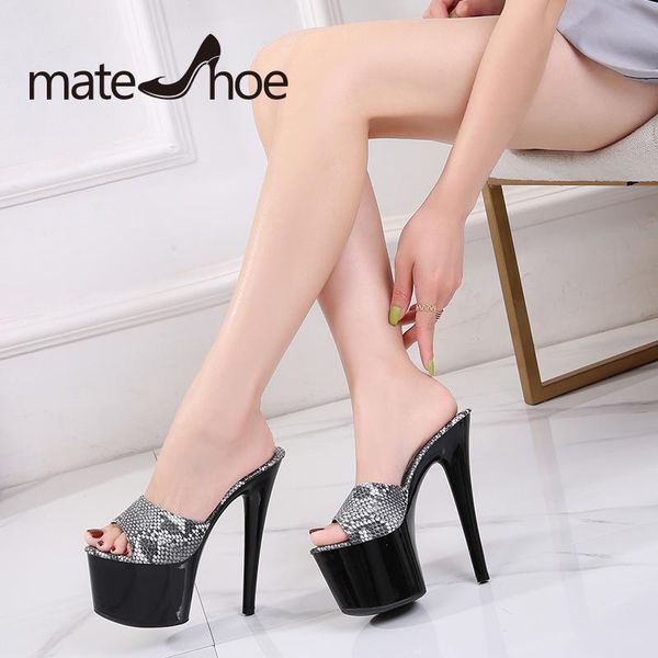 sandals mateshoe 17 20 cm platform super high heel slippers female snakeskin pattern summer 2021 stripper large size women's shoes, Black
sandals mateshoe 17 20 cm platform super high heel slippers female snakeskin pattern summer 2021 stripper large size women's shoes, Black