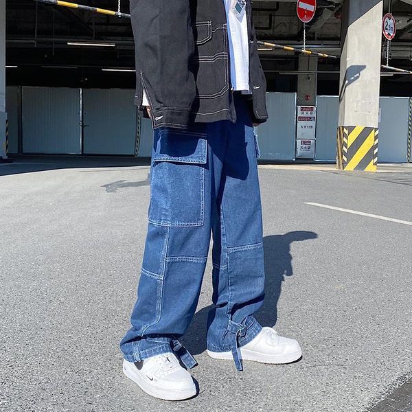 men's jeans s-5xl plus size men wide leg mens 2021 autumn spring hip hop streetwear loose straight baggy denim pants male brand, Blue
men's jeans s-5xl plus size men wide leg mens 2021 autumn spring hip hop streetwear loose straight baggy denim pants male brand, Blue
