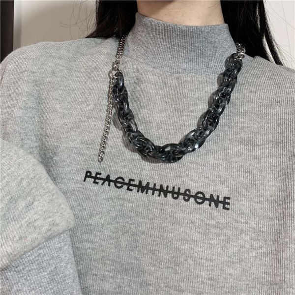 chain student street acrylic splicing cuban couple accessories men's and women's fashion, Silver
chain student street acrylic splicing cuban couple accessories men's and women's fashion, Silver