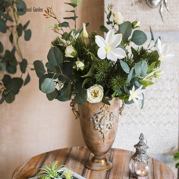 vases classic european small handmade golden antique rustic metal vase