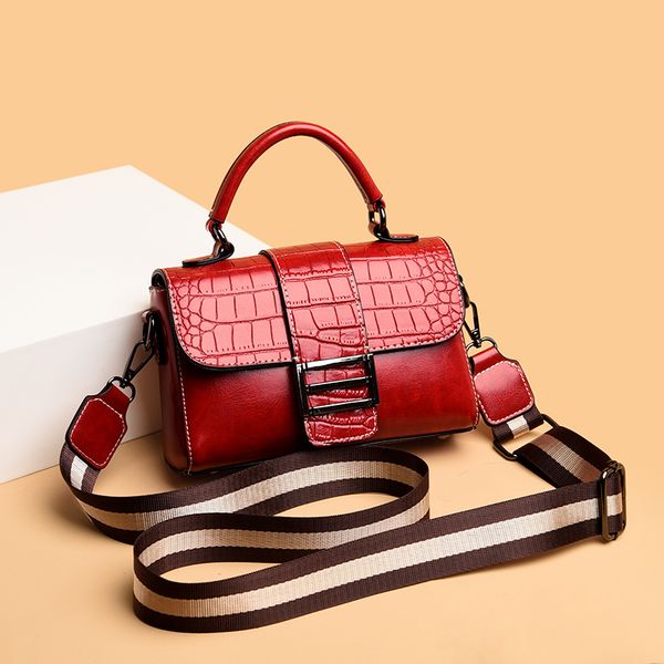 women stone pattern tote pu leather crossbody wide shoulder strap hand small flap messenger bags