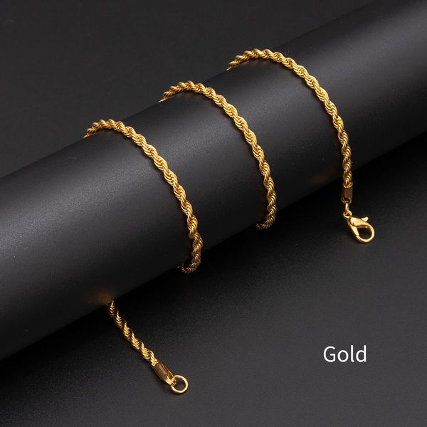 2021 fashion iron 24k gold color jewelry hiphop 3mm rope necklace chain men women girl, Silver
2021 fashion iron 24k gold color jewelry hiphop 3mm rope necklace chain men women girl, Silver