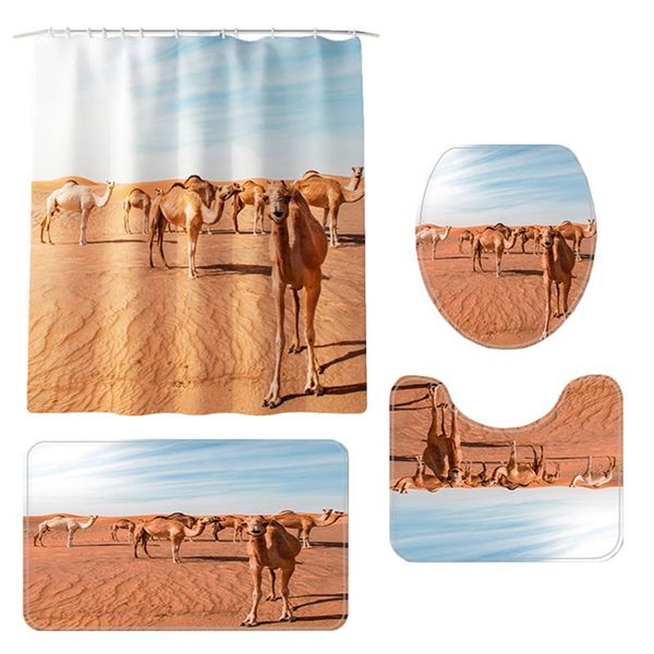 shower curtains 4pcs camel printed non-slip rug bath mat and curtain sets for bathroom
shower curtains 4pcs camel printed non-slip rug bath mat and curtain sets for bathroom