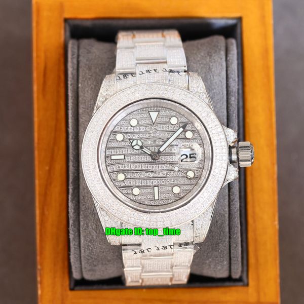 16 styles luxury watches rrf 40mm sub iced out full diamond automatic mens watch pavé diamonds dial 904l steel bracelet ladies gents wristwa, Slivery;brown
16 styles luxury watches rrf 40mm sub iced out full diamond automatic mens watch pavé diamonds dial 904l steel bracelet ladies gents wristwa, Slivery;brown