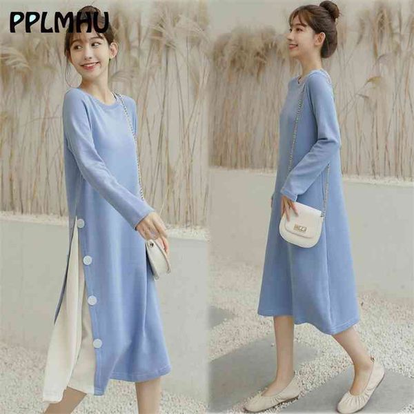 plus size s-4xl shirt dress patchwork women spring loose midi long sleeve o-neck casual korean es fashion party 210522, Black;gray
plus size s-4xl shirt dress patchwork women spring loose midi long sleeve o-neck casual korean es fashion party 210522, Black;gray