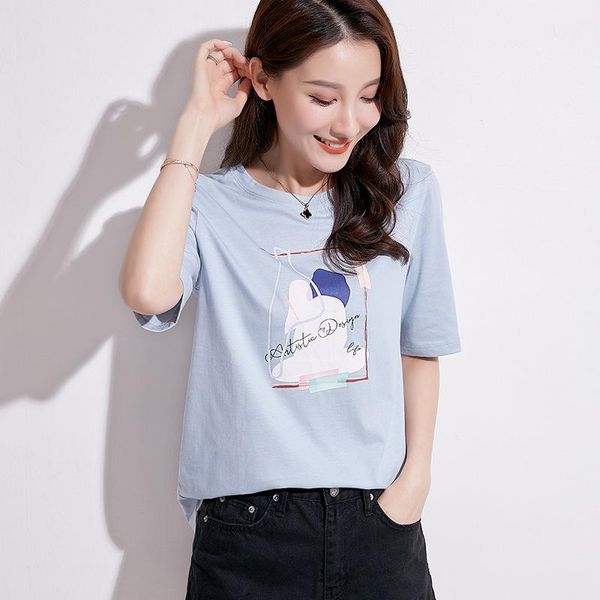 fashion female t shirt women short sleeve o-neck tee loose t-shirt one women's, White
fashion female t shirt women short sleeve o-neck tee loose t-shirt one women's, White