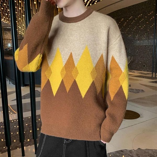 men's sweaters men crew neck sweater geometric pattern mens pullover long sleeve wool fashion clothing autumn winter, White;black
men's sweaters men crew neck sweater geometric pattern mens pullover long sleeve wool fashion clothing autumn winter, White;black