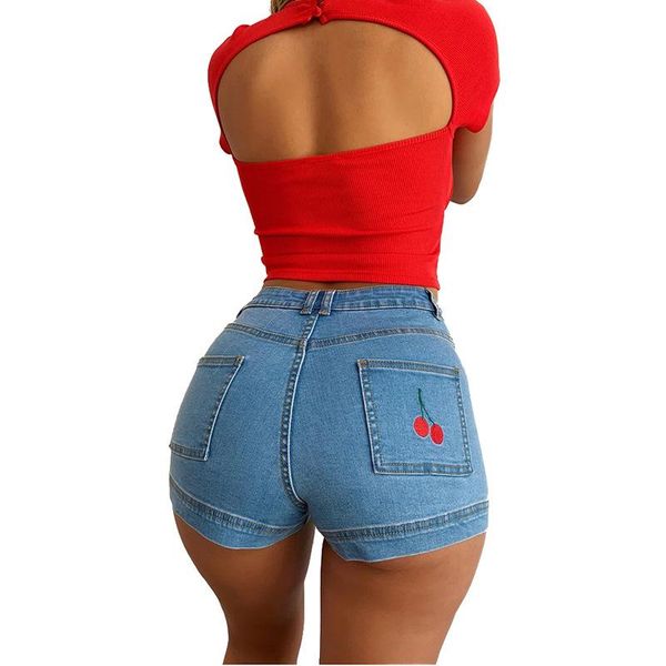 women's jeans cherry embroidery shorts women high waisted denim joggers short streetwear pants pantalon pour femme summer clothes, Blue
women's jeans cherry embroidery shorts women high waisted denim joggers short streetwear pants pantalon pour femme summer clothes, Blue