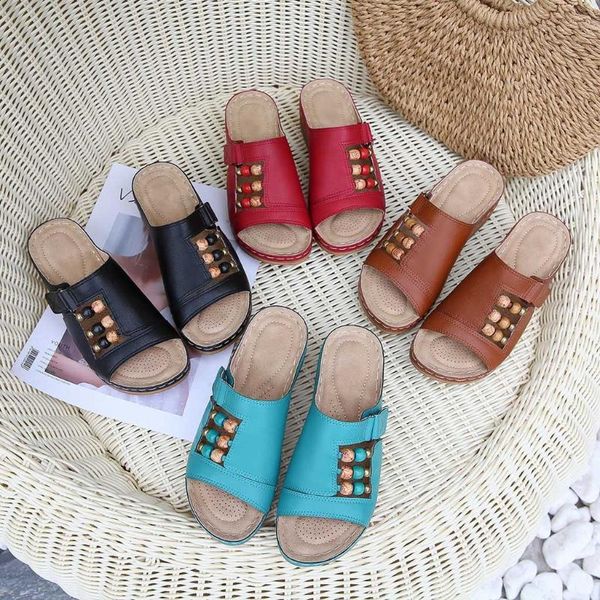 slippers summer beach flip flops bohemian sandals slipper platform women's beaded wedges roman casual shoes, Black
slippers summer beach flip flops bohemian sandals slipper platform women's beaded wedges roman casual shoes, Black