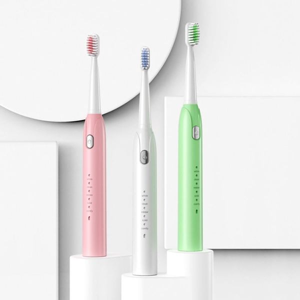 smart electric toothbrush kit, rechargeable power with 2 replacement brush head, 5 modes, minutes built in timer
smart electric toothbrush kit, rechargeable power with 2 replacement brush head, 5 modes, minutes built in timer