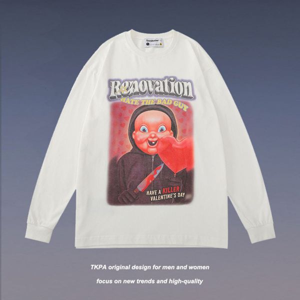 tkpa guo gao jie chao brand personality cartoon long sleeve t-shirt men and women hip hop loose couple round neck sweater, Black
tkpa guo gao jie chao brand personality cartoon long sleeve t-shirt men and women hip hop loose couple round neck sweater, Black