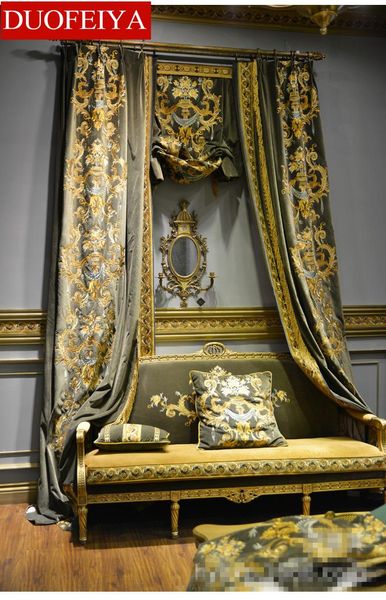 curtain & drapes custom curtains high-grade american embroidered velvet thick duplex grey cloth blackout tulle drape 
curtain & drapes custom curtains high-grade american embroidered velvet thick duplex grey cloth blackout tulle drape