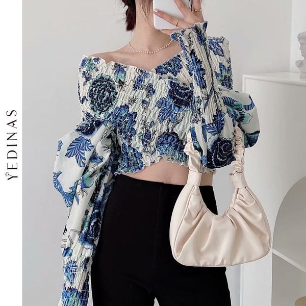 women's blouses & shirts yedinas women printing v-neck long sleeve elasticity temperament elegant shirt summer 2021 fashion crop, White
women's blouses & shirts yedinas women printing v-neck long sleeve elasticity temperament elegant shirt summer 2021 fashion crop, White