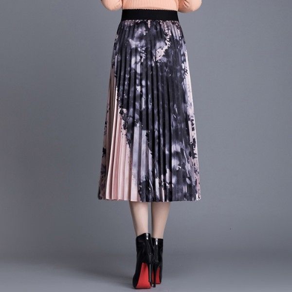 dresses fashion summer high waist ink printing long pleated skirts womens vintage women midi skirt, Black;gray
dresses fashion summer high waist ink printing long pleated skirts womens vintage women midi skirt, Black;gray