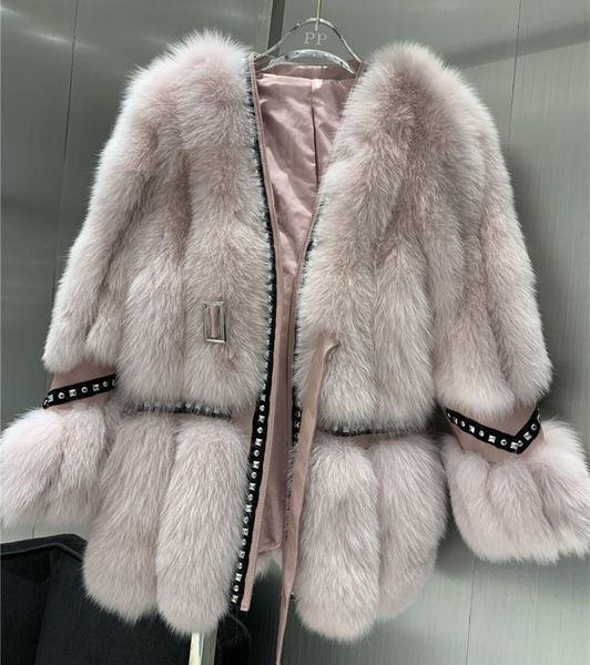women's trench coats 2021 winter natural fox fur coat warm thickening medium long real jacket luxury slim women v5fs, Tan;black
women's trench coats 2021 winter natural fox fur coat warm thickening medium long real jacket luxury slim women v5fs, Tan;black