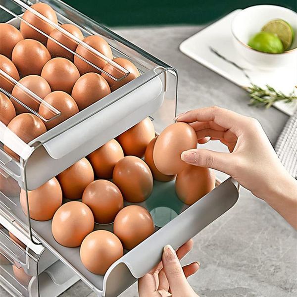 storage bottles & jars double-layer egg box drawer type fresh-keeping container plastic refrigerator anti-drop rack kitchen accessories
storage bottles & jars double-layer egg box drawer type fresh-keeping container plastic refrigerator anti-drop rack kitchen accessories