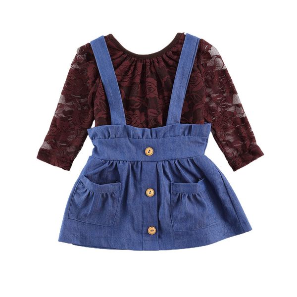 0-24m autumn spring born infant baby girl clothes set lace long sleeve romper ruffles denim skirts overalls outfits 210515, White
0-24m autumn spring born infant baby girl clothes set lace long sleeve romper ruffles denim skirts overalls outfits 210515, White