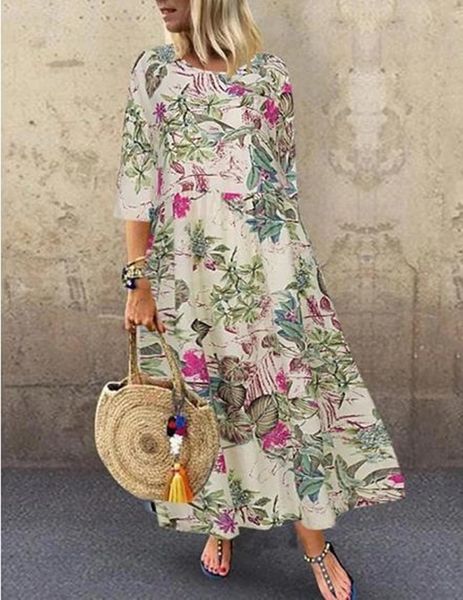 factoryr0ve mid new swing print sleeve round dress neck long skirt in spring and summer 2021, White;black
factoryr0ve mid new swing print sleeve round dress neck long skirt in spring and summer 2021, White;black