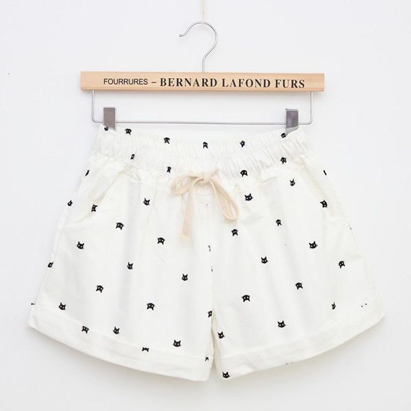 women's shorts summer home casual elastic waist cotton printed cat pumping self-cultivation candy, White;black
women's shorts summer home casual elastic waist cotton printed cat pumping self-cultivation candy, White;black