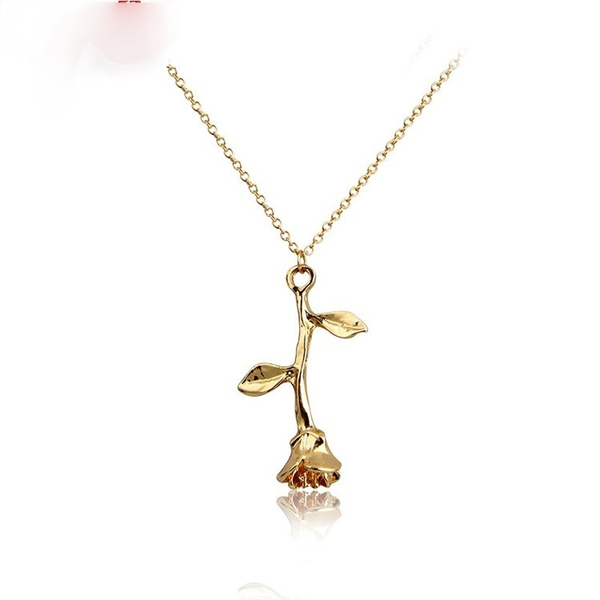 fashion personality retro flower branch rose pendant necklace suitable for date and dinner, Silver
fashion personality retro flower branch rose pendant necklace suitable for date and dinner, Silver