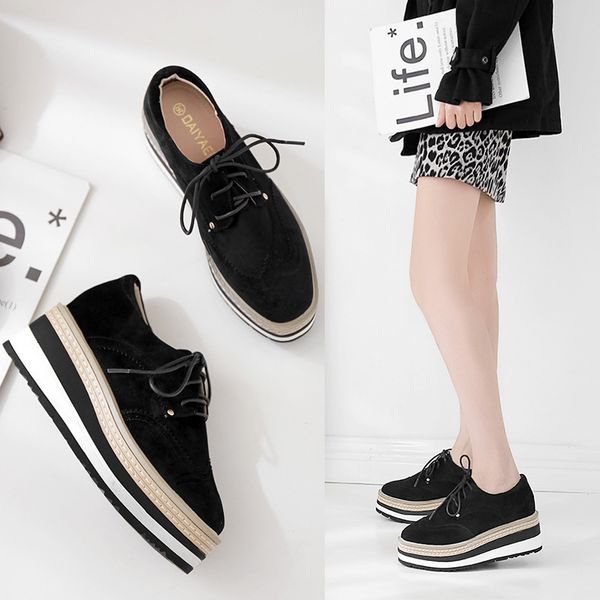 sandals suede carving oxfords shoes woman platform brogues creepers flats lady winter cotton lace-up casual student espadrille qls, Black
sandals suede carving oxfords shoes woman platform brogues creepers flats lady winter cotton lace-up casual student espadrille qls, Black
