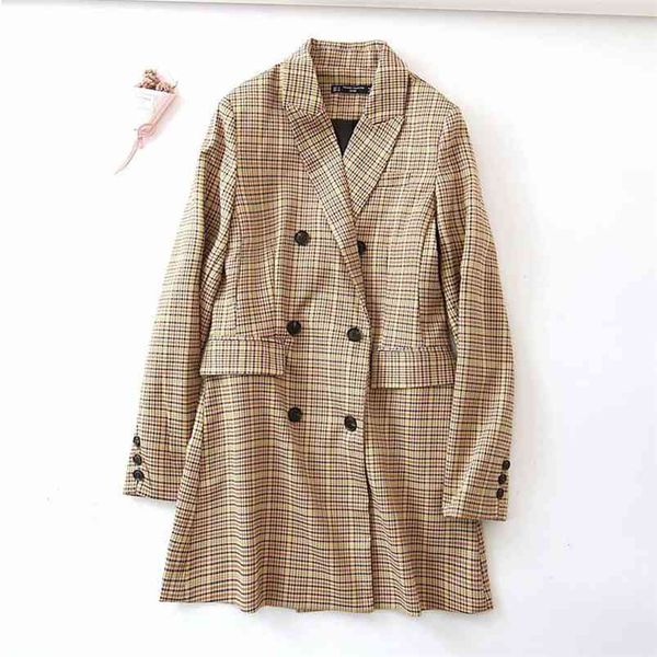 autumn women plaid blazers coats office lady double breasted slim blazer outerwear female elegant casual clothing 210513, White;black
autumn women plaid blazers coats office lady double breasted slim blazer outerwear female elegant casual clothing 210513, White;black