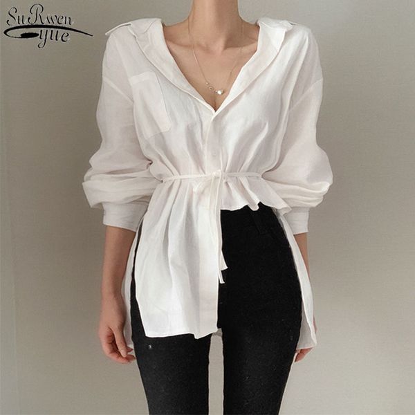 korean cotton solid color irregular design belt waist women's white shirts long sleeve personality fashion women blouses 12514 210417
korean cotton solid color irregular design belt waist women's white shirts long sleeve personality fashion women blouses 12514 210417