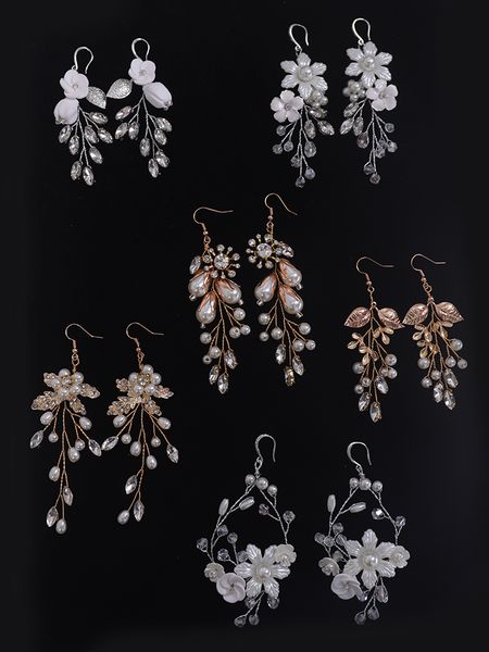 bridal earring handmade rhinestones crystal pearl accessories wedding dangle earring bridal fashion women girls drop jewelry, Silver
bridal earring handmade rhinestones crystal pearl accessories wedding dangle earring bridal fashion women girls drop jewelry, Silver