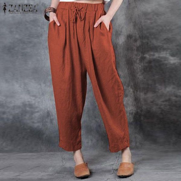 women's pants & capris zanzea vintage cotton linen casual trousers women autumn harem elastic waist solid long pantalon turnip oversize, Black;white
women's pants & capris zanzea vintage cotton linen casual trousers women autumn harem elastic waist solid long pantalon turnip oversize, Black;white