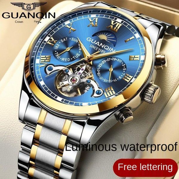 wristwatches guanqin watch men's hollow automatic mechanical multi-function tourbillon large dial, Slivery;brown
wristwatches guanqin watch men's hollow automatic mechanical multi-function tourbillon large dial, Slivery;brown