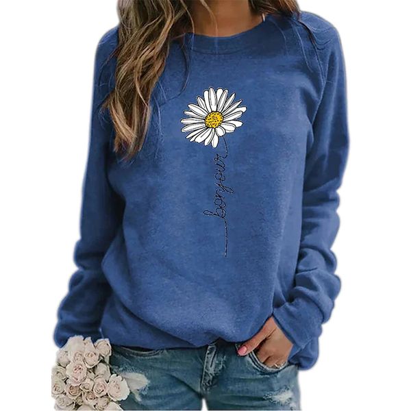 little daisy printed women's fashion 3d printed short slim t-shirt autumn long sleeve round neck basic casual, White
little daisy printed women's fashion 3d printed short slim t-shirt autumn long sleeve round neck basic casual, White