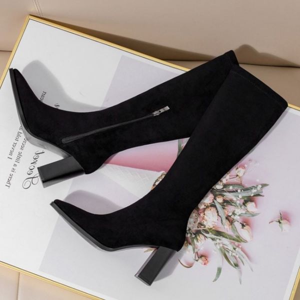 women knee boots zipper thick high heel shoes women square toe winter warm long boot leather party footwear size 34-39, Black
women knee boots zipper thick high heel shoes women square toe winter warm long boot leather party footwear size 34-39, Black