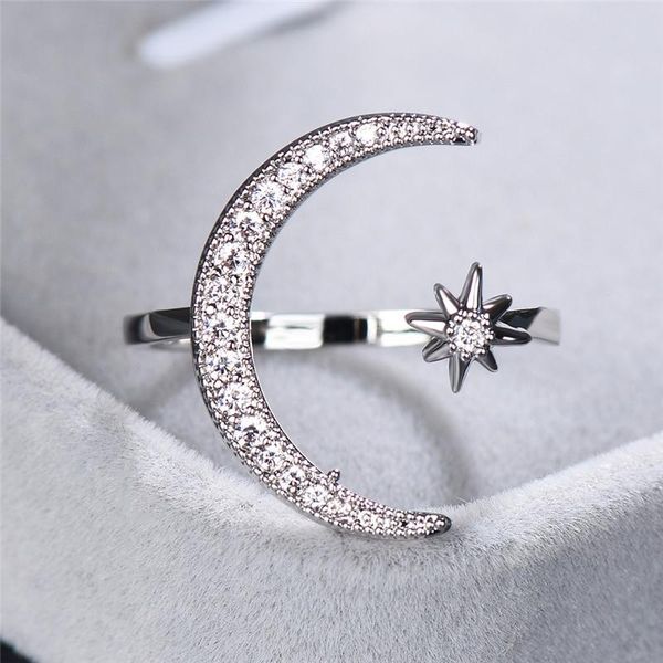 cute female white round crystal ring charm rose gold adjustable wedding rings for women dainty bridal star moon engagement, Slivery;golden
cute female white round crystal ring charm rose gold adjustable wedding rings for women dainty bridal star moon engagement, Slivery;golden