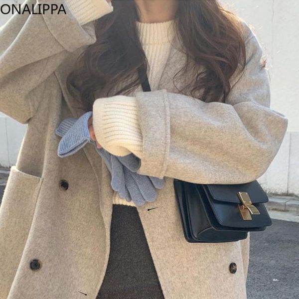 women's wool & blends onalippa 2021 women autumn winter temperament ladies retro big lapel double breasted loose pockets woolen short c, Black
women's wool & blends onalippa 2021 women autumn winter temperament ladies retro big lapel double breasted loose pockets woolen short c, Black