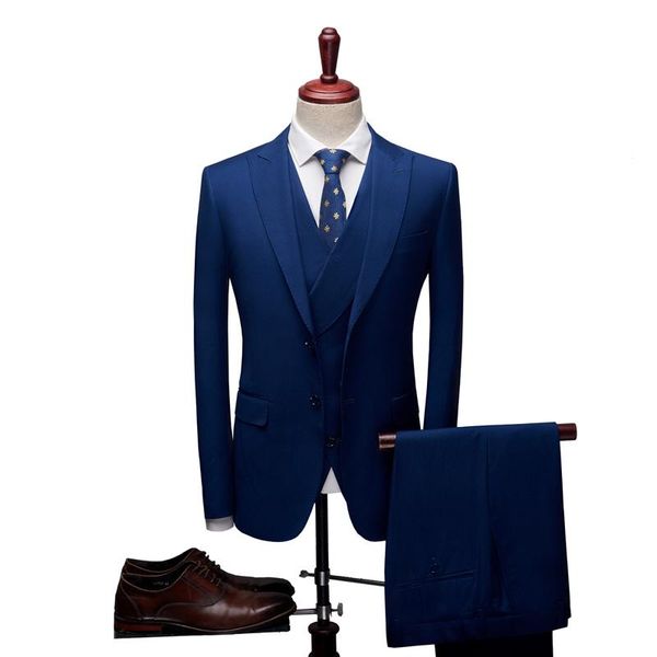 men's suits & blazers the men's boutique suit of 2021 is a three-piece set korean version casual and slim wedding party in 2 colors, White;black
men's suits & blazers the men's boutique suit of 2021 is a three-piece set korean version casual and slim wedding party in 2 colors, White;black