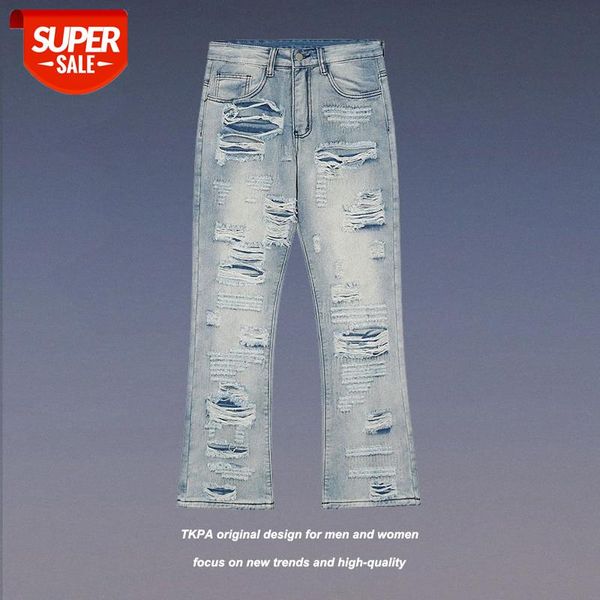 tkpa hip hop washed water distressed holes scratched loose wide leg micro flare jeans men #ib52, Blue
tkpa hip hop washed water distressed holes scratched loose wide leg micro flare jeans men #ib52, Blue