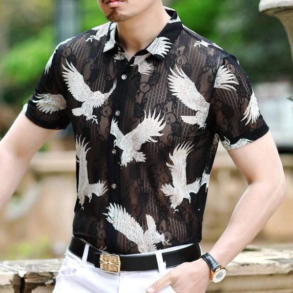 men's casual shirts mannen kleding transparent shirt men velvet club summer floral designer short sleeve slim fit, White;black
men's casual shirts mannen kleding transparent shirt men velvet club summer floral designer short sleeve slim fit, White;black
