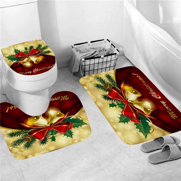 bath mats 3pcs christmas bell mat set anti slip shower rugs bathroom carpet soft floor toilet lid cover print festival decoration
bath mats 3pcs christmas bell mat set anti slip shower rugs bathroom carpet soft floor toilet lid cover print festival decoration