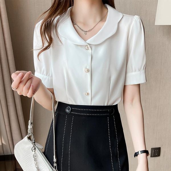 women's blouses & shirts 2021french sweet women blouse summer short sleeve casual elegant female clothing white
women's blouses & shirts 2021french sweet women blouse summer short sleeve casual elegant female clothing white