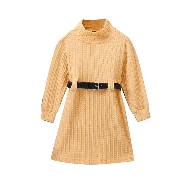 girl's dresses s autumn casual kids girls knit sweater dress with belt outfits 1-6y solid color long sleeve turtleneck, Red;yellow
girl's dresses s autumn casual kids girls knit sweater dress with belt outfits 1-6y solid color long sleeve turtleneck, Red;yellow