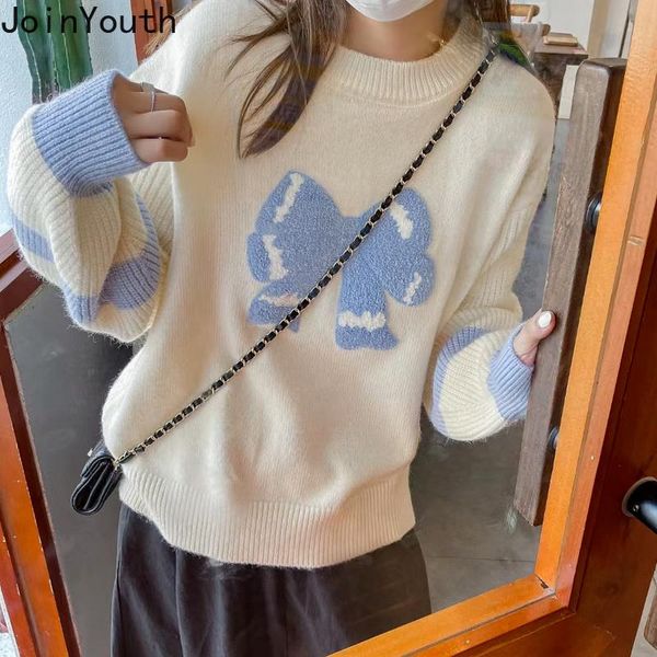 women's sweaters joinyouth gentle wind sweet bow pullover sweater women 2021 autumn winter korean loose jumper fresh preppy style knit, White;black
women's sweaters joinyouth gentle wind sweet bow pullover sweater women 2021 autumn winter korean loose jumper fresh preppy style knit, White;black