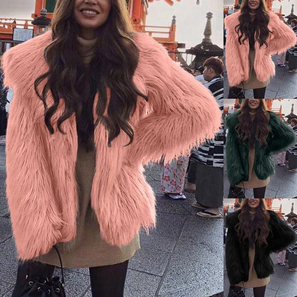 women's fur & faux elegant fuzzy furry coat cardigan women fluffy warm long sleeve female outerwear autumn winter jacket hairy overcoat, Black
women's fur & faux elegant fuzzy furry coat cardigan women fluffy warm long sleeve female outerwear autumn winter jacket hairy overcoat, Black