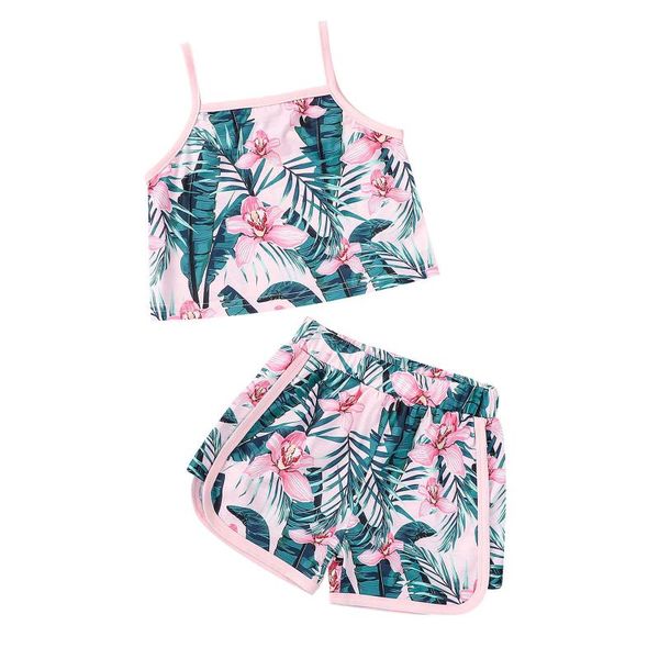 floral print clothes set, girls sleeveless square collar cropped +side split short pants clothing sets, White
floral print clothes set, girls sleeveless square collar cropped +side split short pants clothing sets, White