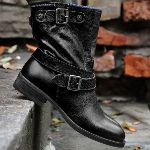 414243 size european and american autumn and winter new belt buckle motorcycle low heel womens boots leather surface slip-on martin boots, Black
414243 size european and american autumn and winter new belt buckle motorcycle low heel womens boots leather surface slip-on martin boots, Black
