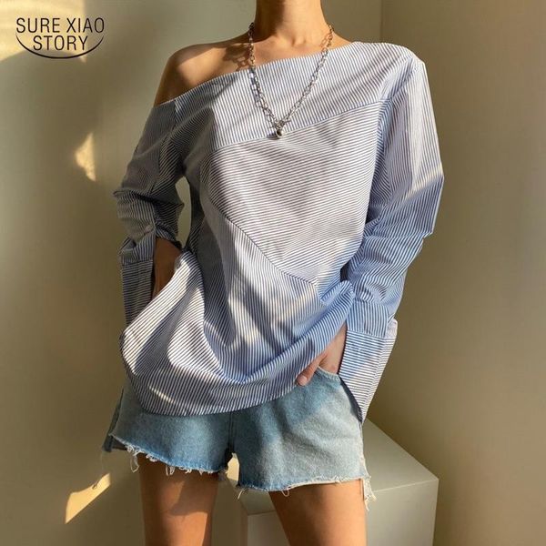 women's blouses & shirts 2021 elegant gentle pure blouse autumn strapless blue black pink striped shirt women long sleeve retro female, White
women's blouses & shirts 2021 elegant gentle pure blouse autumn strapless blue black pink striped shirt women long sleeve retro female, White