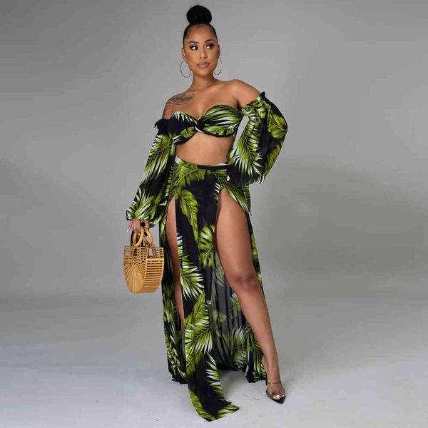 s-5xl plus size leaves print 3 piece bikini set summer outfit women off shoulder lantern sleeve crop underpant+split skirts 211116, Black
s-5xl plus size leaves print 3 piece bikini set summer outfit women off shoulder lantern sleeve crop underpant+split skirts 211116, Black