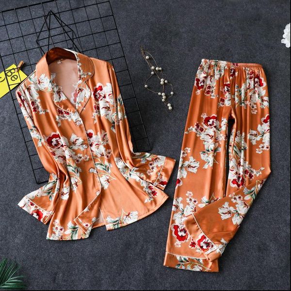 pajamas floral print shirts and women sleepwear pants 2pcs pajama set silk pijama spring nightwear home clothes, Black;red
pajamas floral print shirts and women sleepwear pants 2pcs pajama set silk pijama spring nightwear home clothes, Black;red